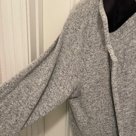 Chicos Zenergy Gray & Black Hooded Open Front Cardigan‎ Jacket Women’s 3, 16-18 - Picture 4 of 16